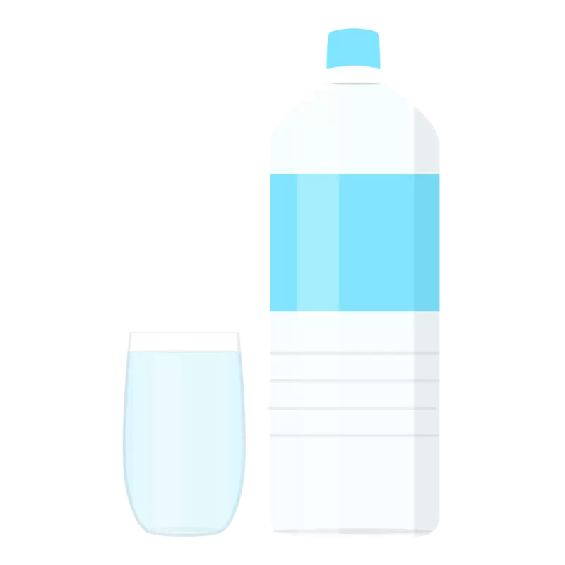 グラスの水とペットボトル WebP