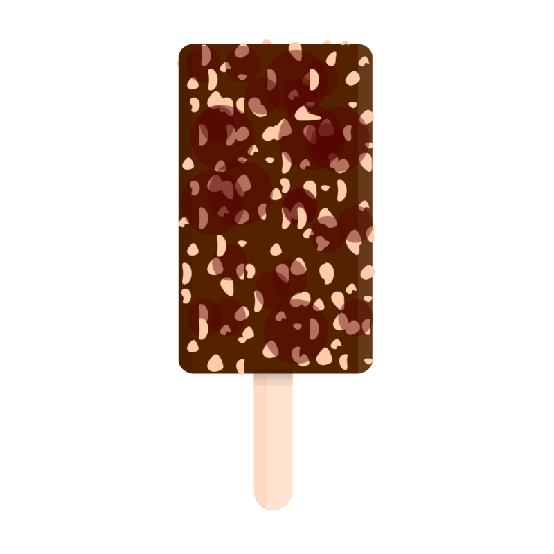 チョコレートの棒アイス（アーモンド入り） PNG